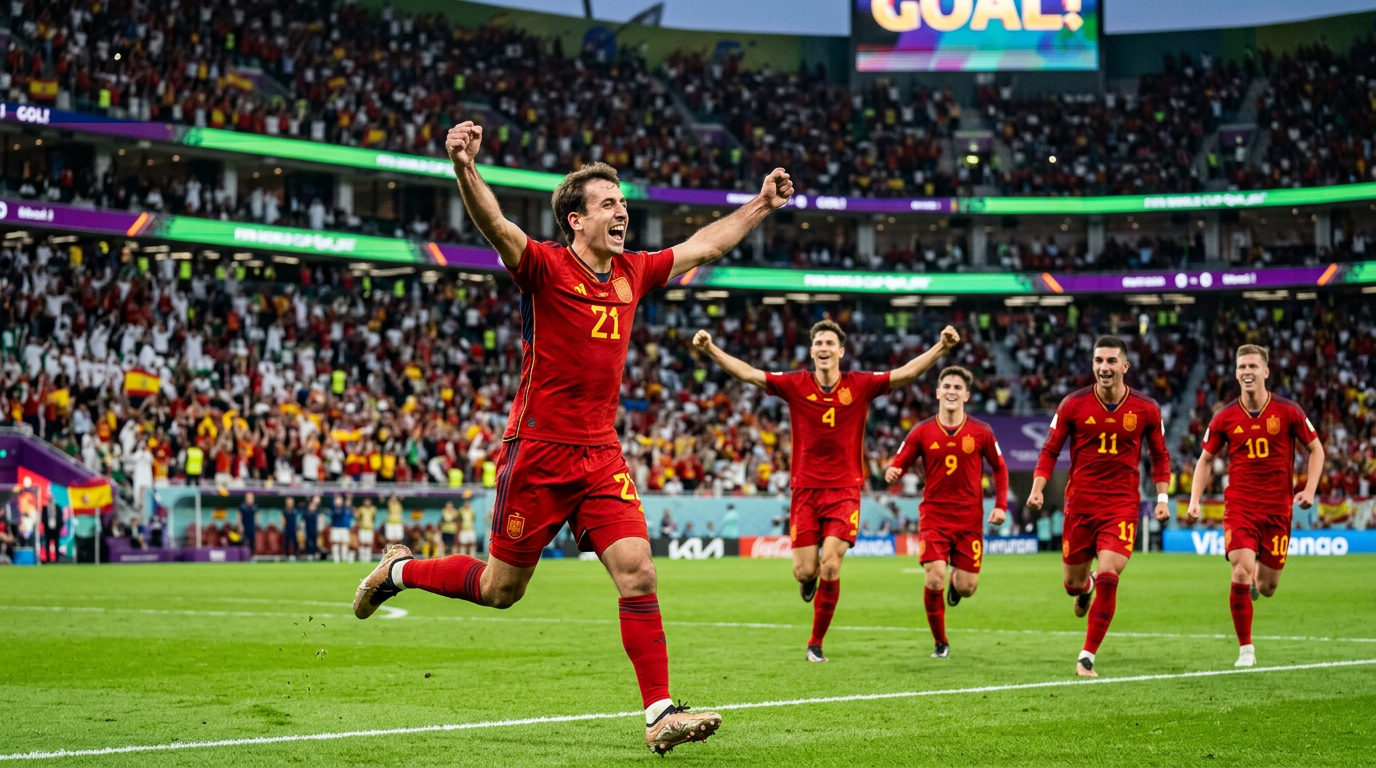 Oyarzabal's Double Sends Spain Through