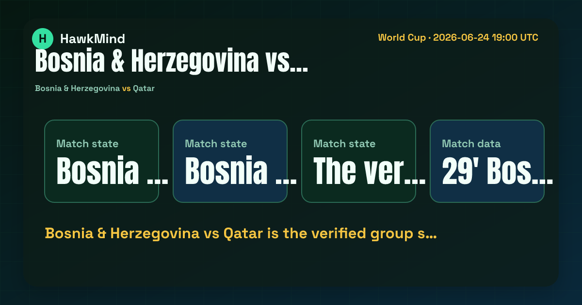 Bosnia & Herzegovina vs Qatar:Bosnia & Herzegovina vs Qatar is the verified group s…