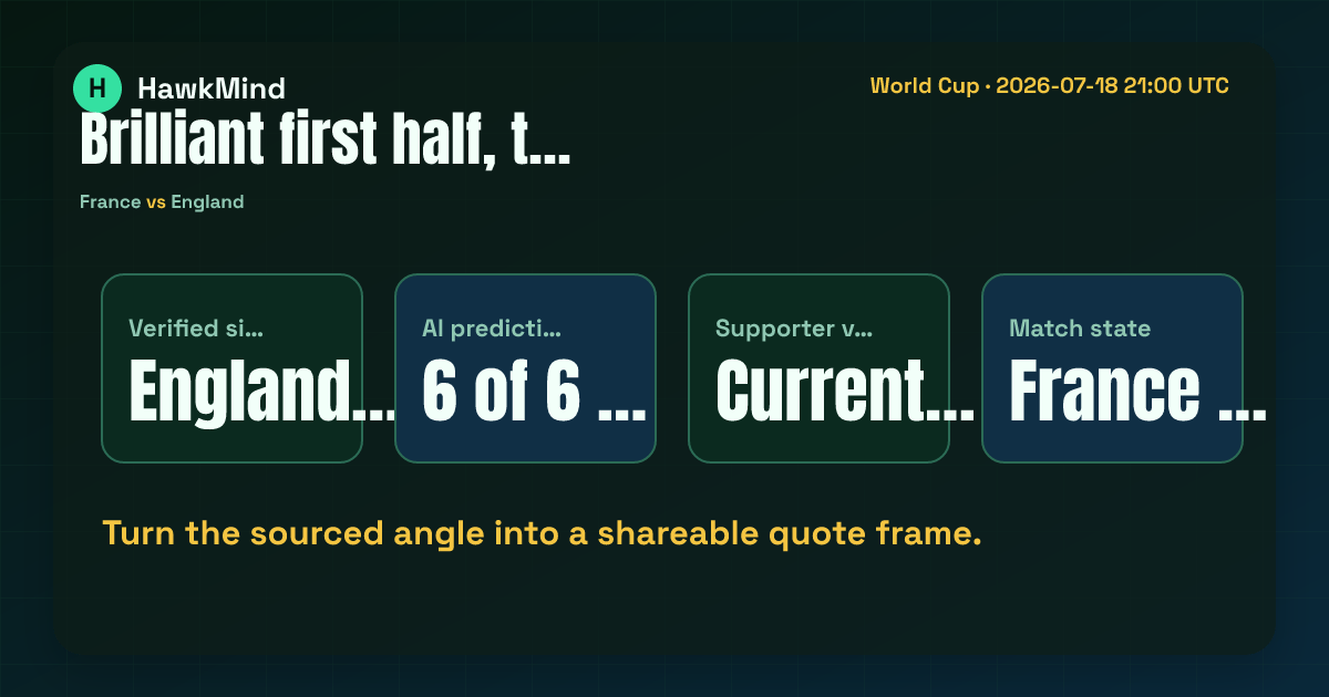France vs England:Turn the sourced angle into a shareable quote frame.