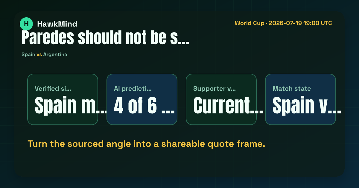 Spain vs Argentina:Turn the sourced angle into a shareable quote frame.