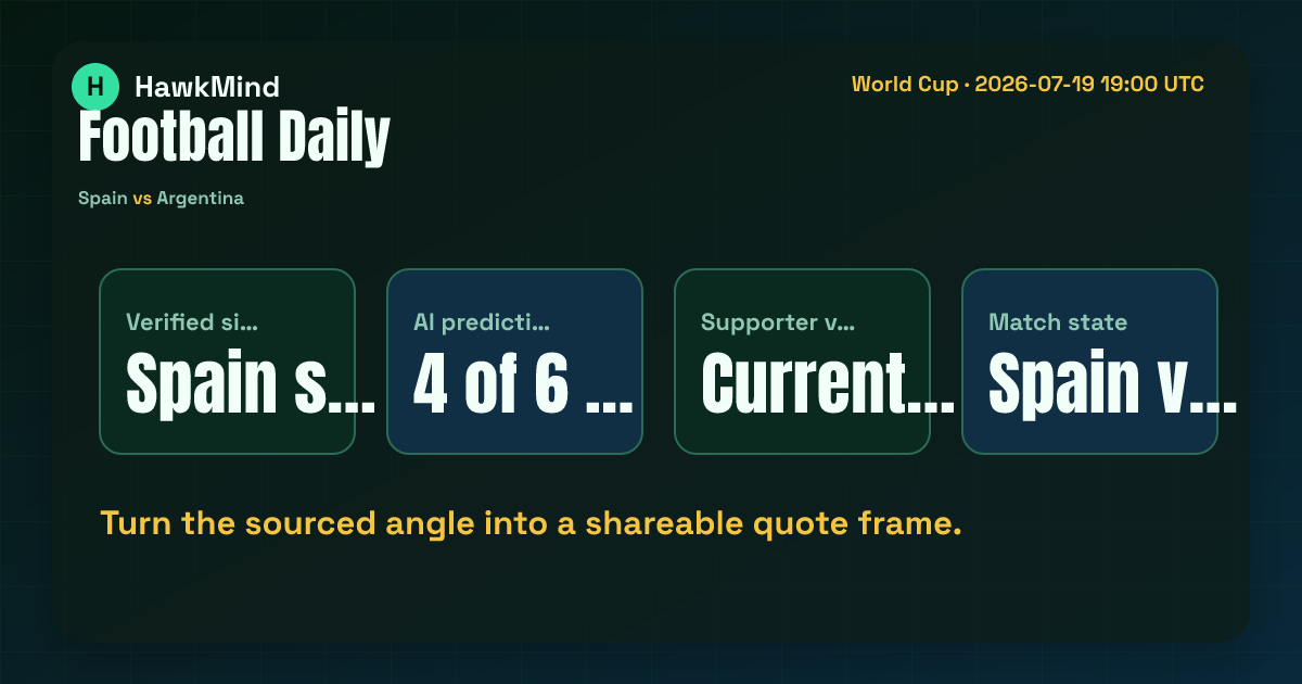 Spain vs Argentina:Turn the sourced angle into a shareable quote frame.